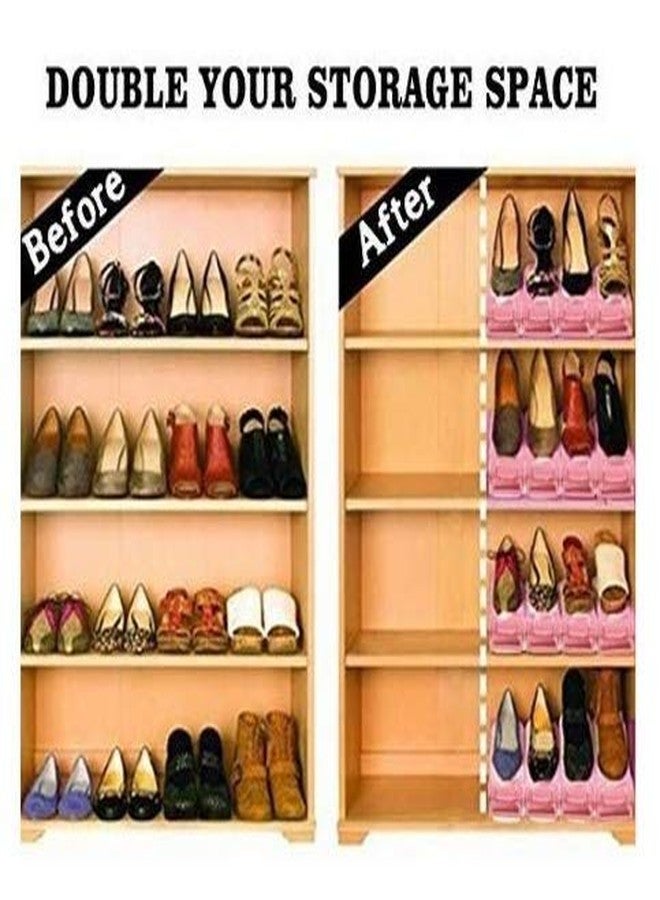 RRJ Adjustable Shoe Slots Organizer-Shoe Storage Rack Space Saver Rack Holder Set of 2 - Image 4